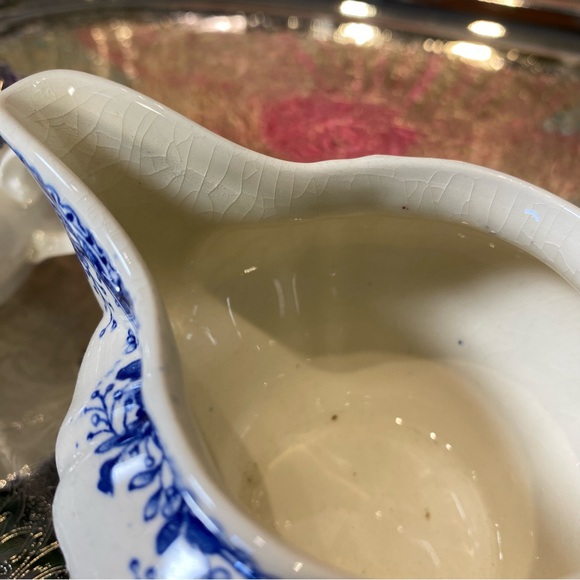 Villeroy & Boch "BURGENLAND BLUE" Mini SUGAR & CREAMER Mettlach Green Backstamp - Picture 5 of 11